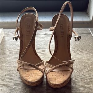 SCHUTZ Tan High Heel Strappy Sandals